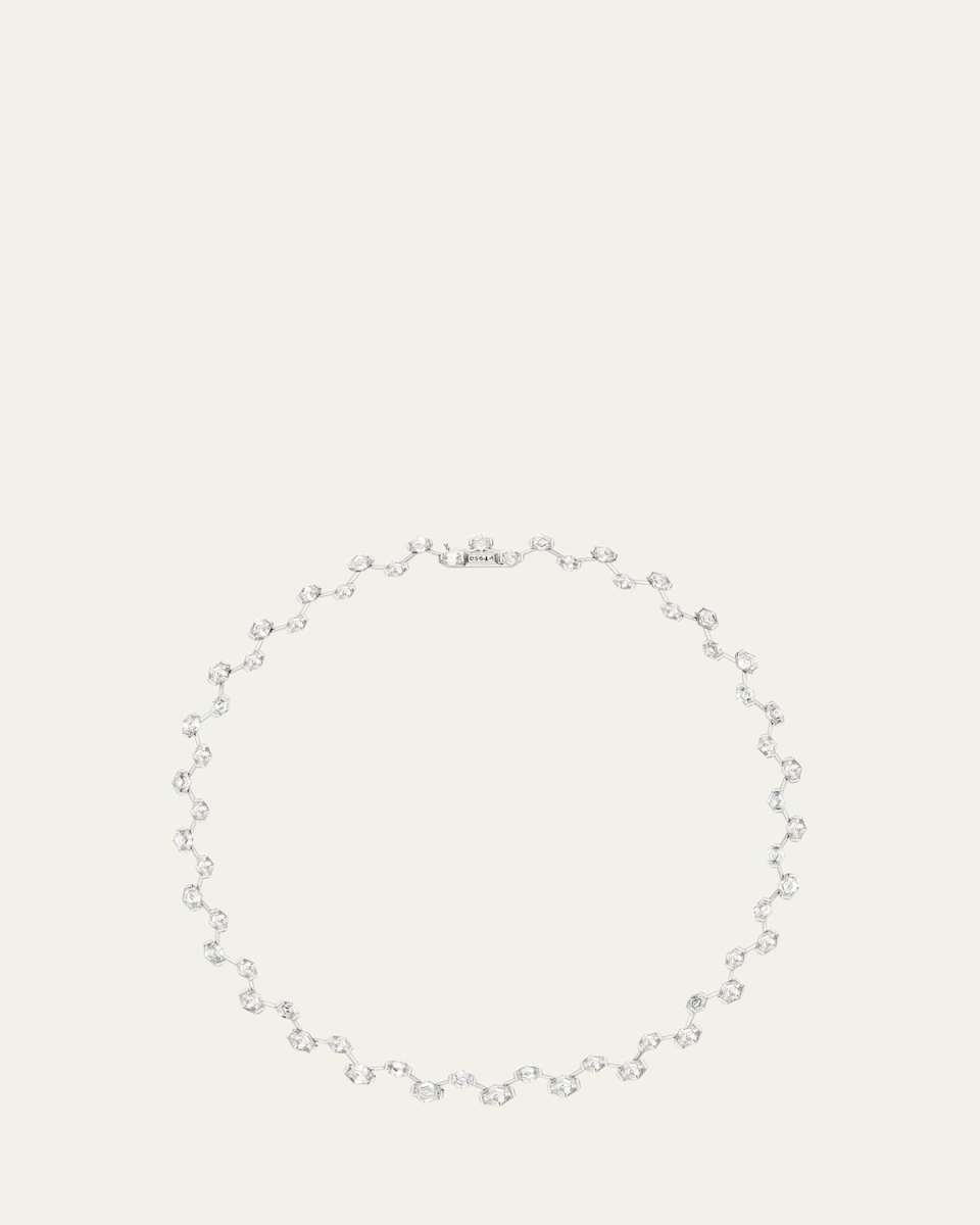 Platinum Diamond Oblong Hexagonal Prisma Necklace